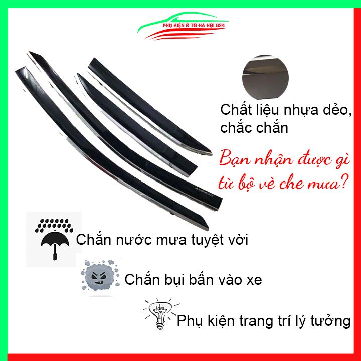 Vè che mưa cho xe ô tô Camry 2019-2020 chỉ mạ