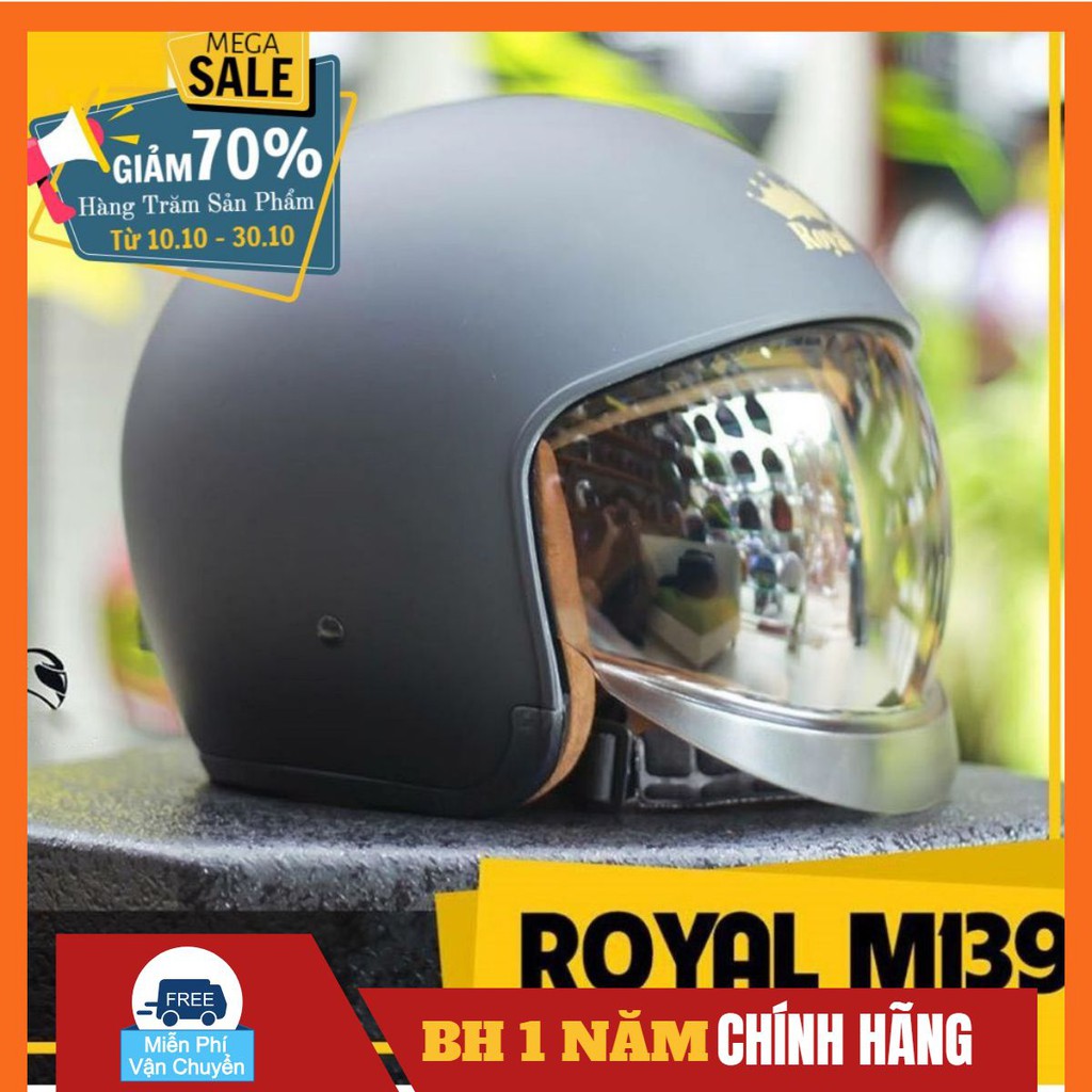 Mũ bảo hiểm Royal M139 kính âm - Tháo lót