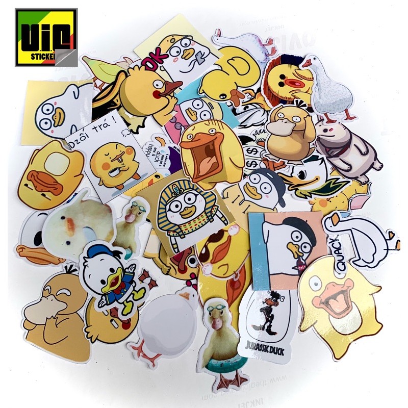 Hình dán con vịt DECAL CẮT SẴN dán mũ bảo hiểm, vali, máy tính,xe, tủ lạnh, nhà....