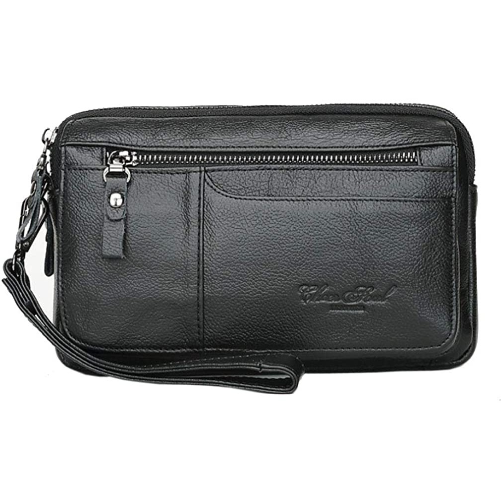 Bravenuf Nam Túi Ly Hợp Da Ví Dài Kinh Doanh Ví Ly Hợp Túi Xách Cổ Tay Ví Ly Hợp Người Tổ Chức Thẻ Hộ Chiếu Đựng Tiền Mặt Có Dây Kéo Đôi