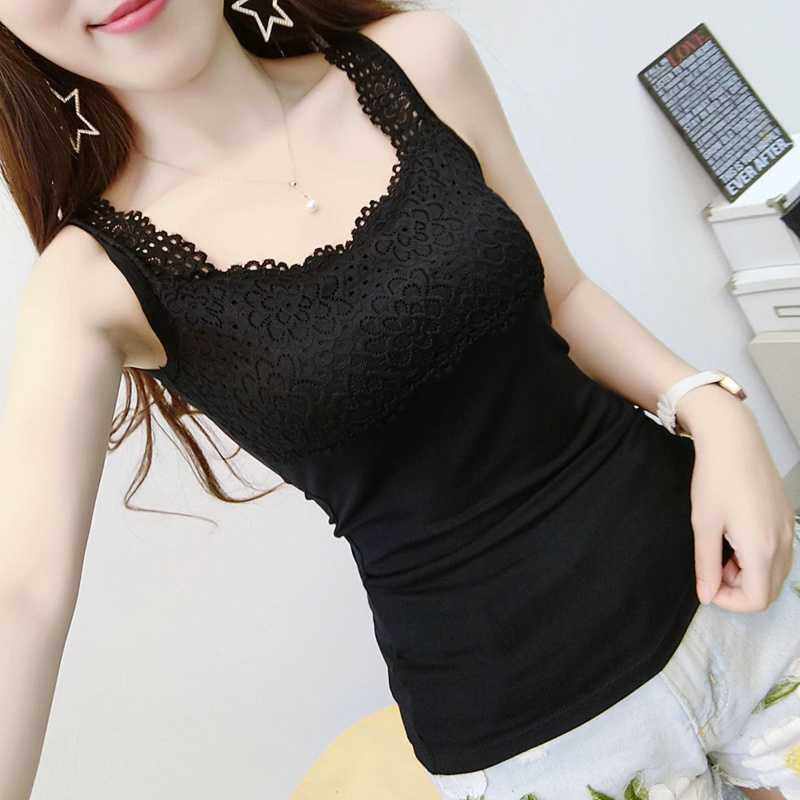 Áo Không Tay Màu Trơn Phối Ren plus size 100 Mèo Cho Nữ