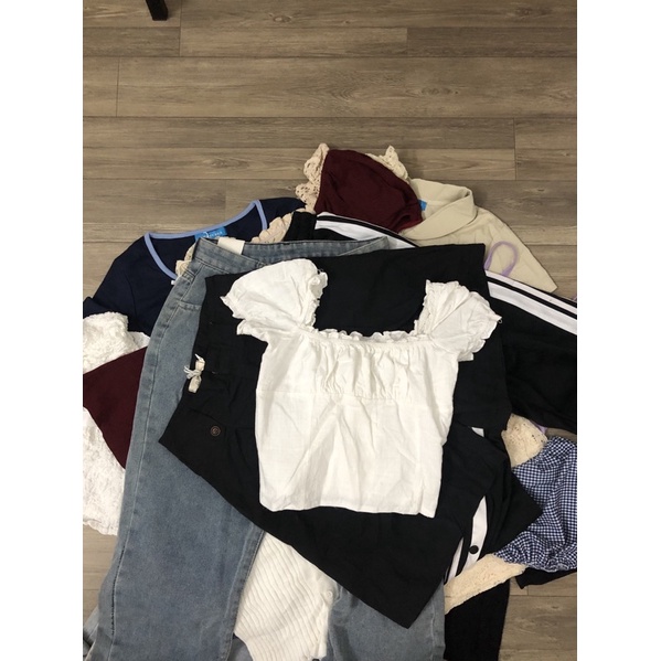 Áo cổ vuông sexy dễ thương taobao ulzzang (có sẵn, hình thật)