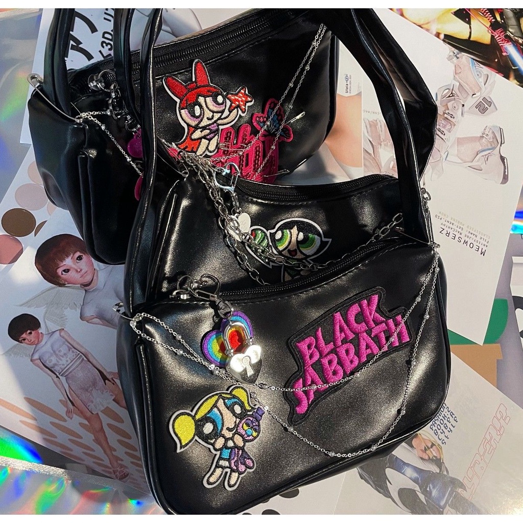 Túi Đeo Vai In Hình Búp Bê Nữ Cảnh Sát Kiểu Âu Mỹ y2k Dễ Thương