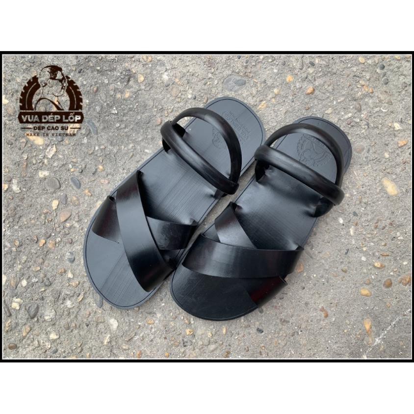 sandal cao gót dưới 7cm Dép cao su Bác Hồ bộ đội, Trường Sơn, dép Râu Nam nữ 4 quai chéo - Điện Biên Phủ, VUA DÉP LỐP