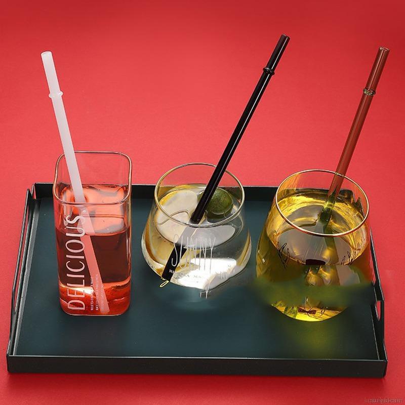 Ống hút thủy tinh 23cm thiết kế chống trượt thay thế cho bình nước