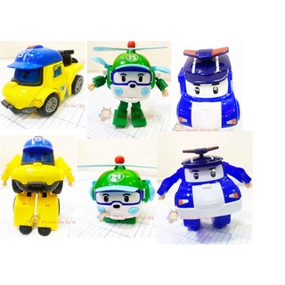 Đồ chơi xe poly car đội robot xe cứu hộ biến hình robot và siêu xe 2in1