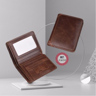 [ Da Bò Thật ] Ví Nam Da Bò Dáng Đứng Có Khe Sim Siêu Bền Đẹp - BH 12 tháng