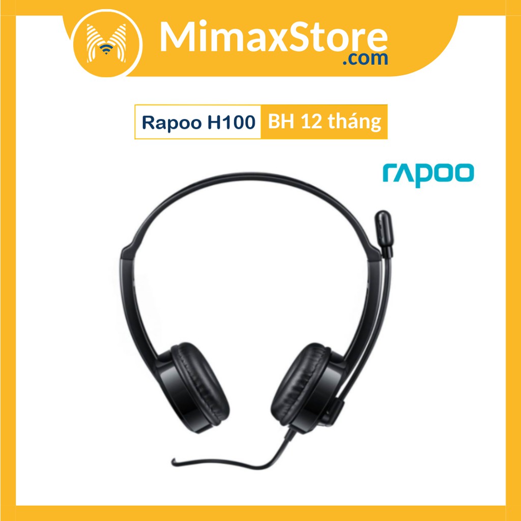 Tai Nghe Có Dây Chụp Tai On-ear Rapoo H100 Wired Stereo | BẢO HÀNH 12 THÁNG