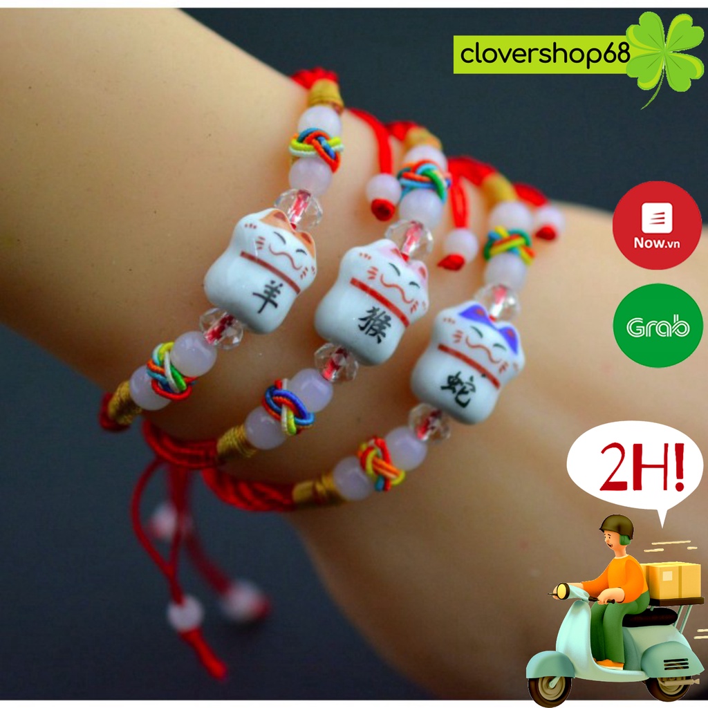 Vòng đeo tay mèo thần tài may mắn loại đẹp    Clovershop68