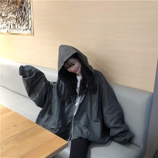 Áo khoác duy form oversize nón to