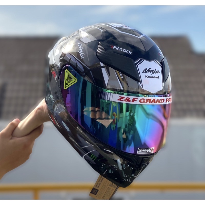 MŨ BẢO HIỂM FULLFACE M138B ĐEN BÓNG LÊN TEM KAWASAKI XÁM CỰC NGẦU, TẶNG TÚI ĐỰNG NÓN VÀ BH 12 tháng
