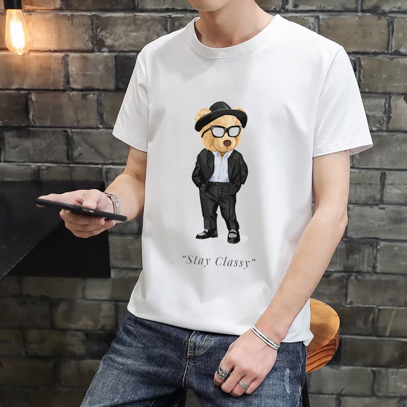 ÁO THUN NAM NỮ UNISEX TAY LỠ BEAR STAY CLASSY SUMMER CÁCH ĐIỆU PHONG CÁCH HÀN QUỐC