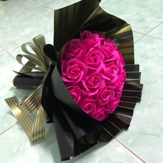 Hoa hồng sáp bó tròn 22 bông