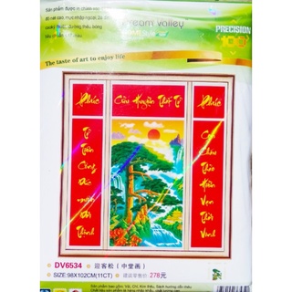 Tranh thêu chữ thập 3d cửu huyền thất tổ dv6534 kt:98x102cm