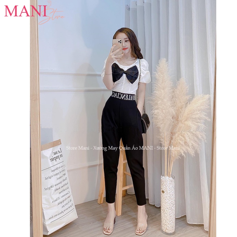 Quần baggy nữ cạp cao thun chun in chữ dáng bom quần legging dài vải Umi đen gen bụng nâng mông co giãn nhiều mẫu đẹp