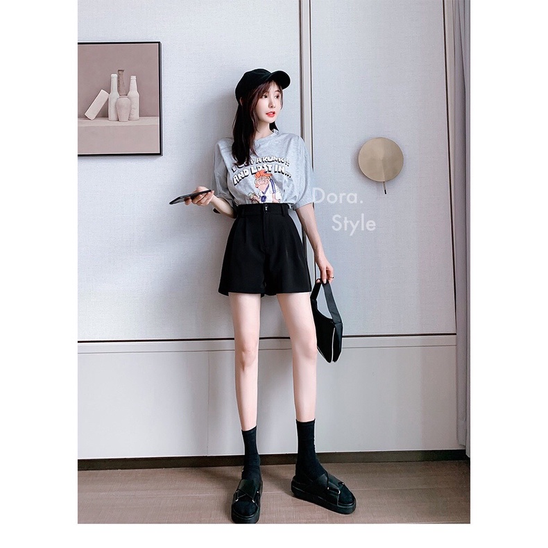 Quần short cạp siêu cao basic Dora Style M2088