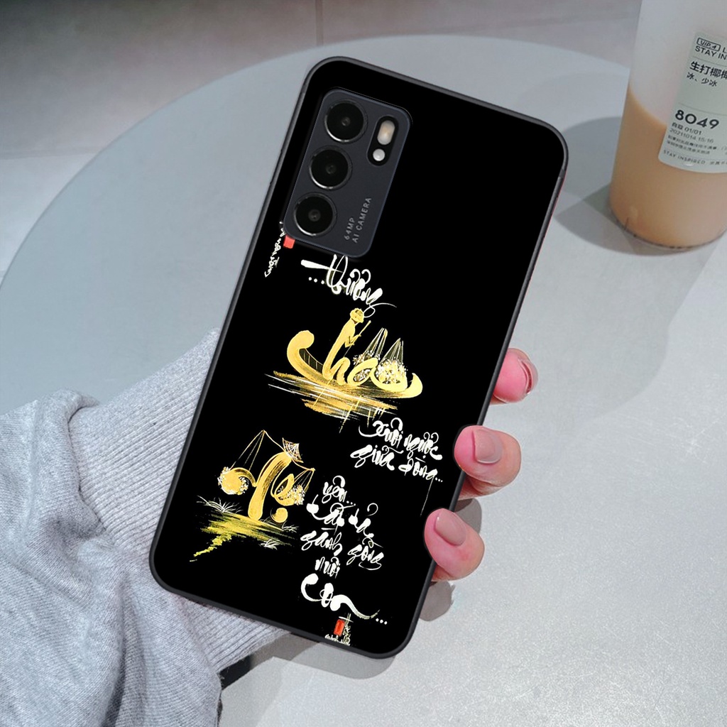 Ốp lưng Oppo Reno 6 / Reno 6Z 5G in hình cha mẹ - vợ chồng- chữ thư pháp Tâm, nhẫn, phúc lộc thọ cực đẹp và ý nghĩa