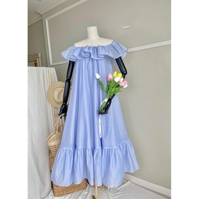 Váy Maxi Dáng Rộng Bèo Trễ Vai Siêu Lộng Lẫy | BigBuy360 - bigbuy360.vn
