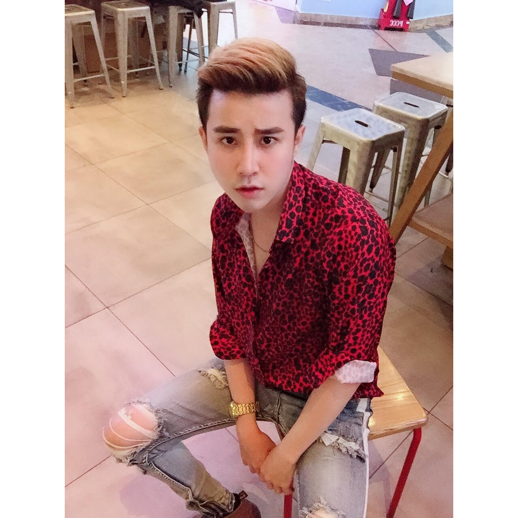 sơ mi beo đỏ