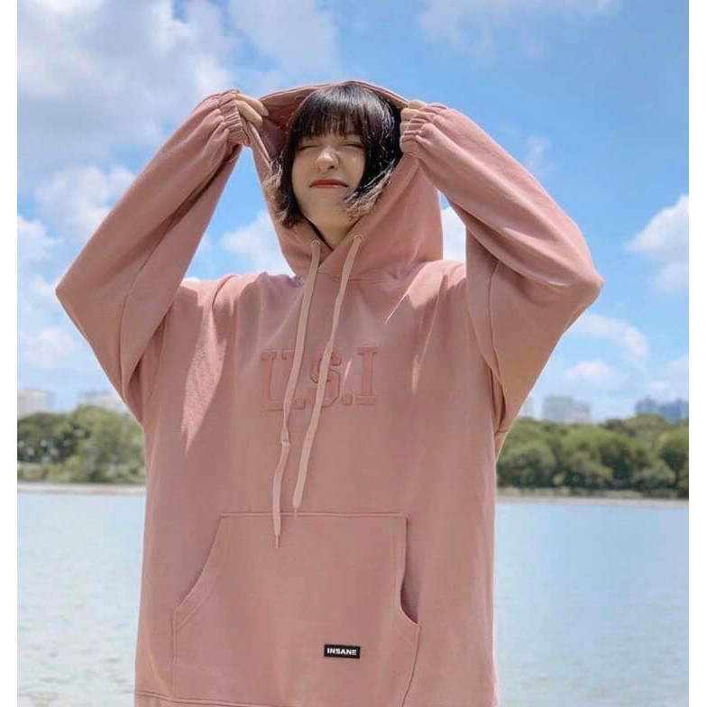 Áo Hoodie Nỉ Bông Nữ Form Rộng Màu Hồng Phong Cách Hàn Quốc