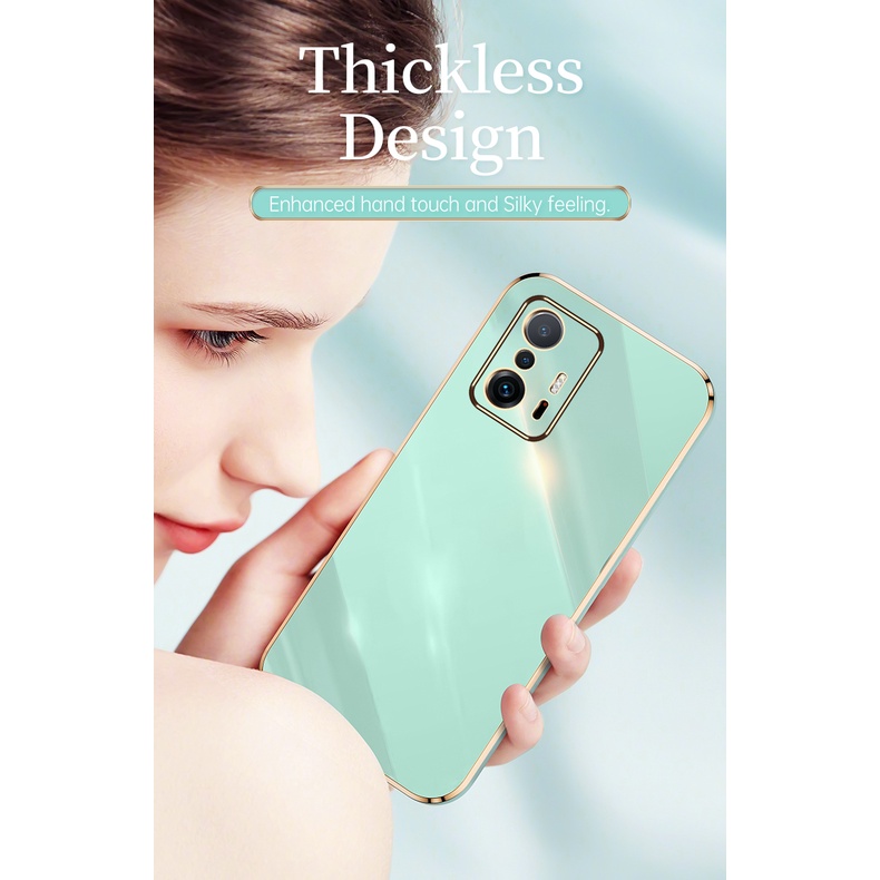 Ốp Điện Thoại TPU Silicon Mềm Chống Sốc Viền Vàng Sang Trọng Cho Xiaomi Mi 11T Pro 11 lite 11 Ultra Xiaomi Mi11T Mi 11T Pro 5G