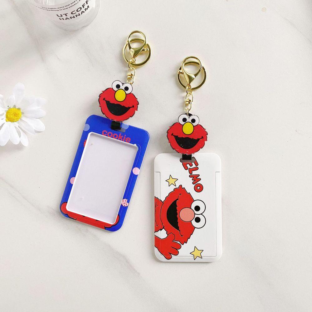 Ví Đựng Thẻ ID / Thẻ ID / Xe Buýt Họa Tiết Công Chúa Sesame Street Dễ Thương Kèm Móc Khóa
