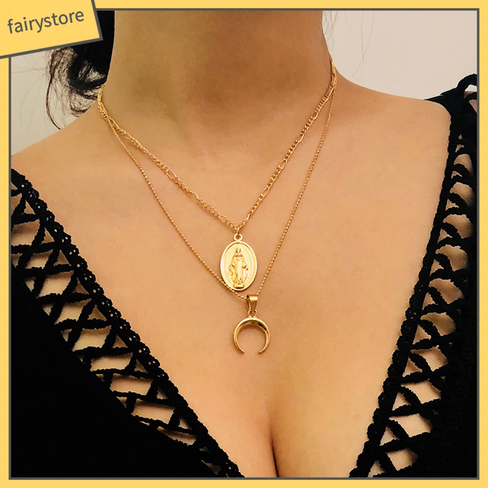 Dây chuyền nữ hai tầng chất liệu hợp kim