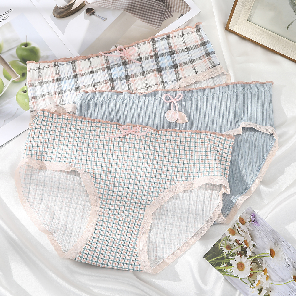 Quần Lót Levao Cotton Eo Vừa Họa Tiết Trái Cây Độc Đáo Cho Nữ