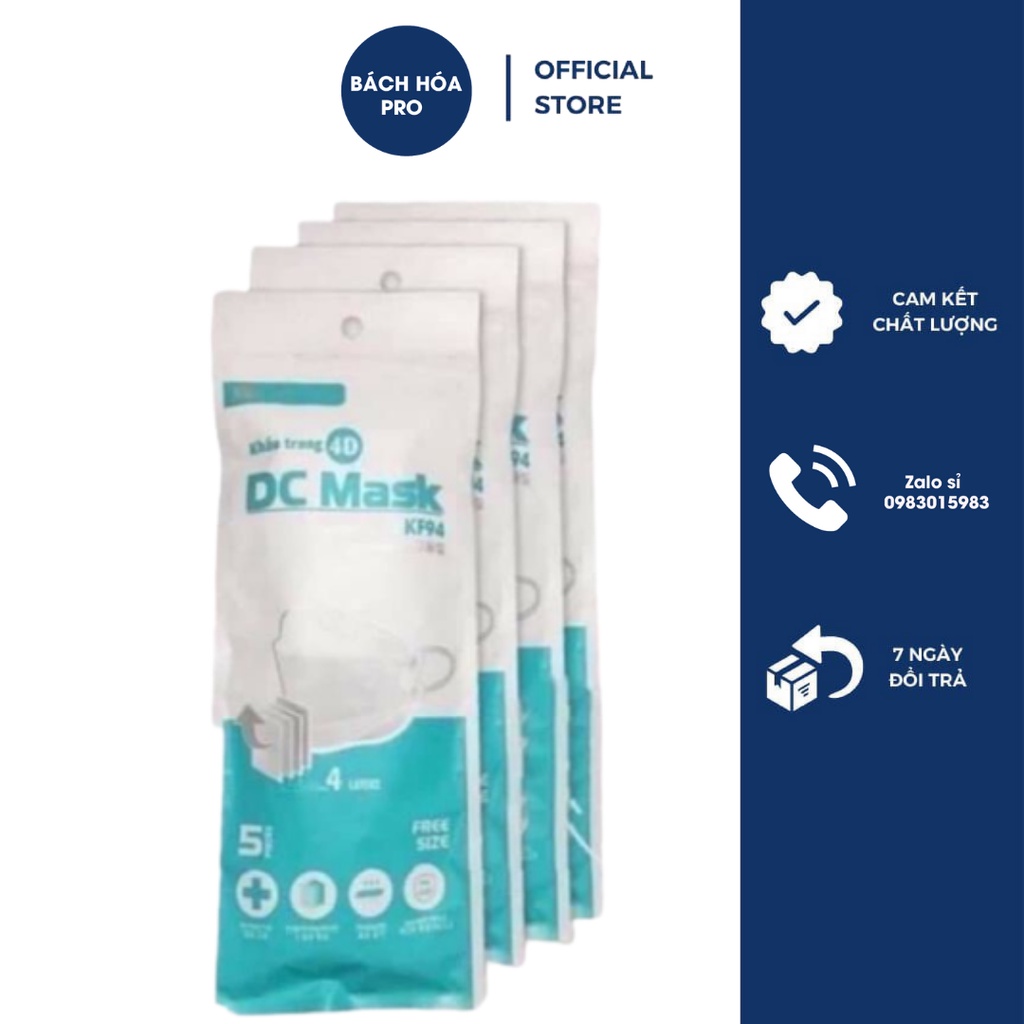 Khẩu Trang KF94 DC Mask Thùng 300 cái chất liệu giấy kháng khuẩn cao cấp hàng chính hãng