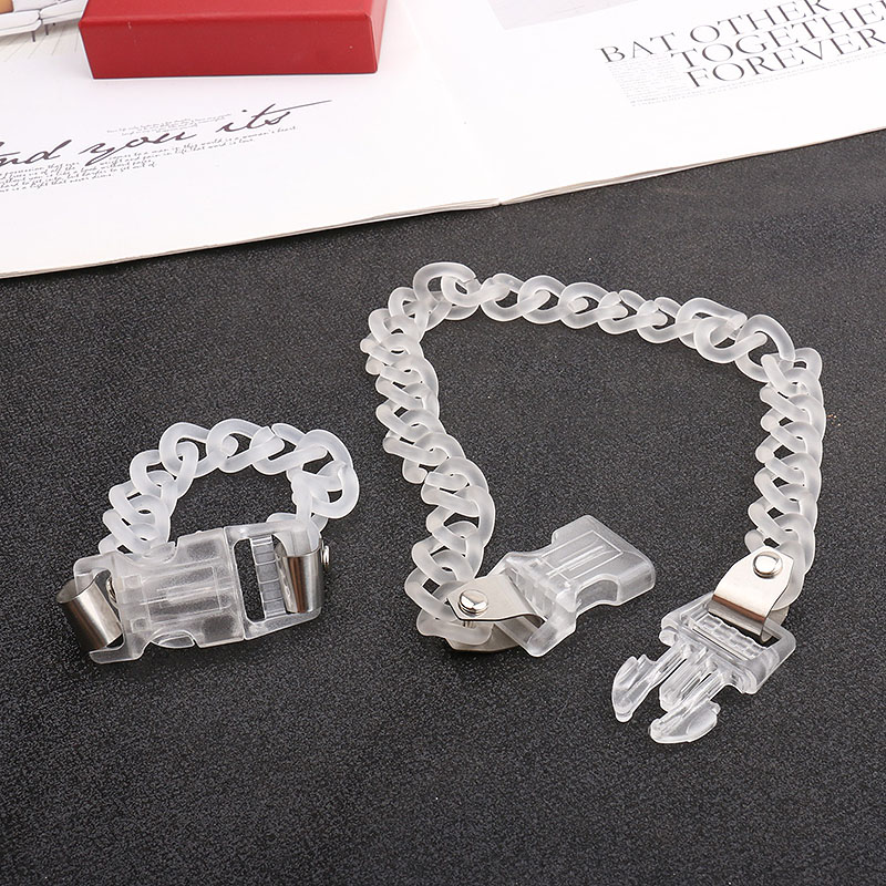 Vòng tay/dây chuyền mắt xích dày bằng acrylic trong suốt thời trang đường phố đơn giản