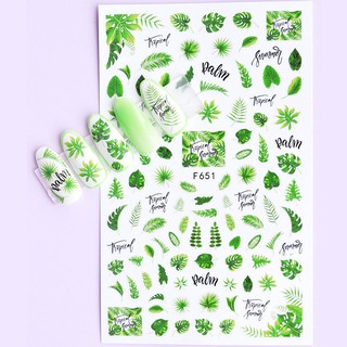 Sticker nails - hình dán móng 3D lá xanh