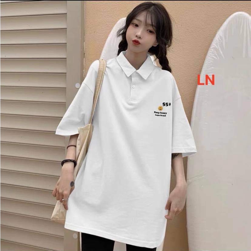 Áo  poLo  Cổ Bẻ Nữ Mặt Cười ĐoLa  Chất Cotton Siêu Hót