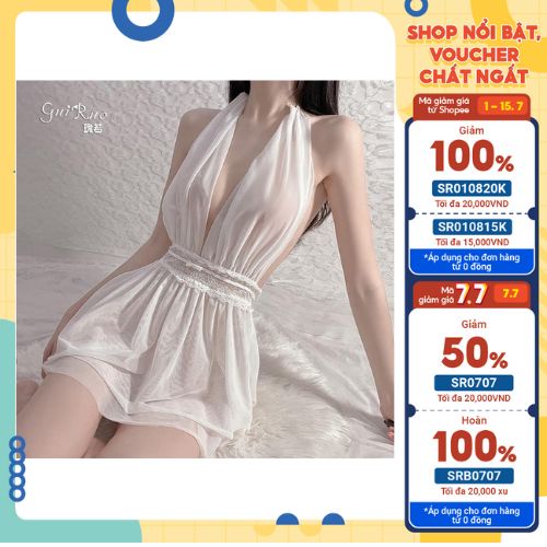Váy ngủ sexy,đầm ngủ 2 dây dáng yếm hở lưng siêu sexy gợi cảm mẫu hot 2022