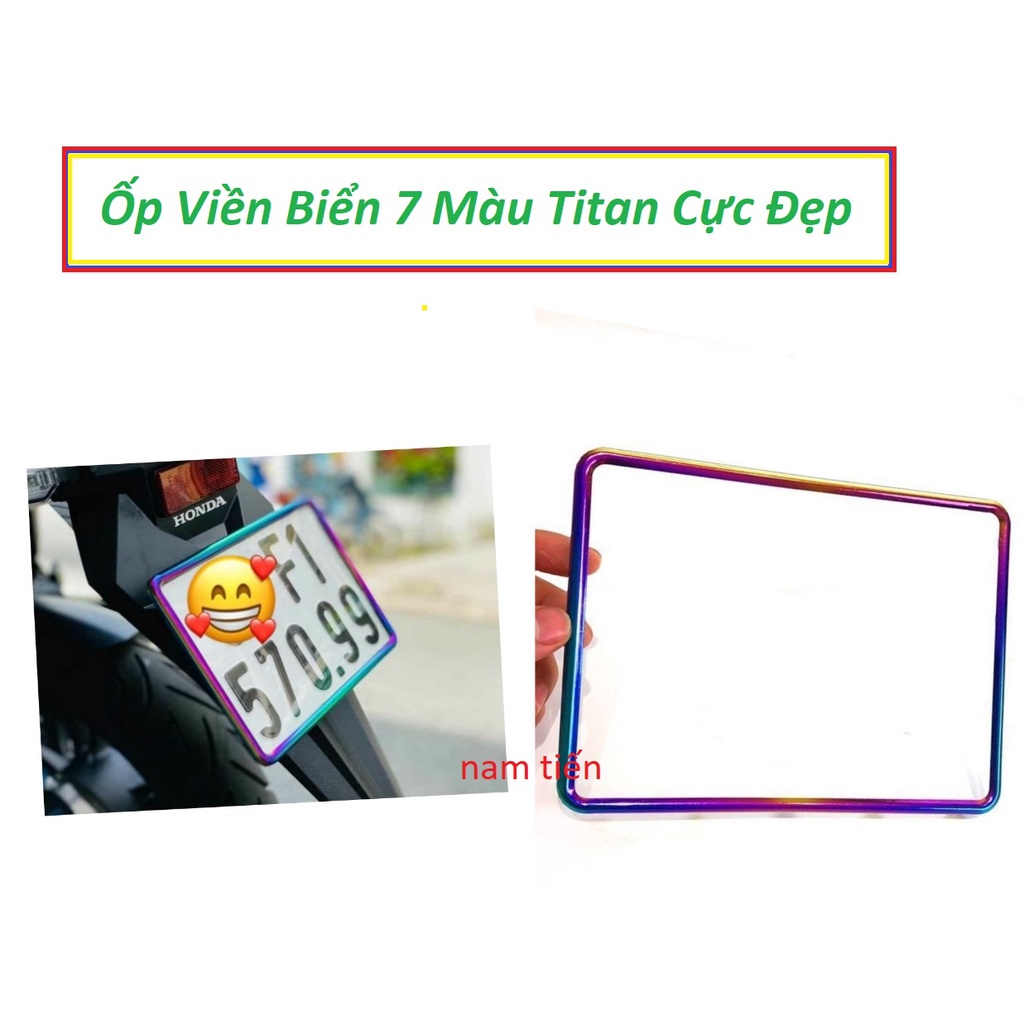 Bộ ốp khung biển số xe máy inox - titan 7 màu
