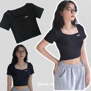 Áo croptop cộc tay cổ vuông - CRT Msek