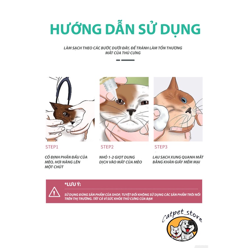 Nhỏ mắt chó mèo, làm sạch cân bằng tuyến lệ cho thú cưng