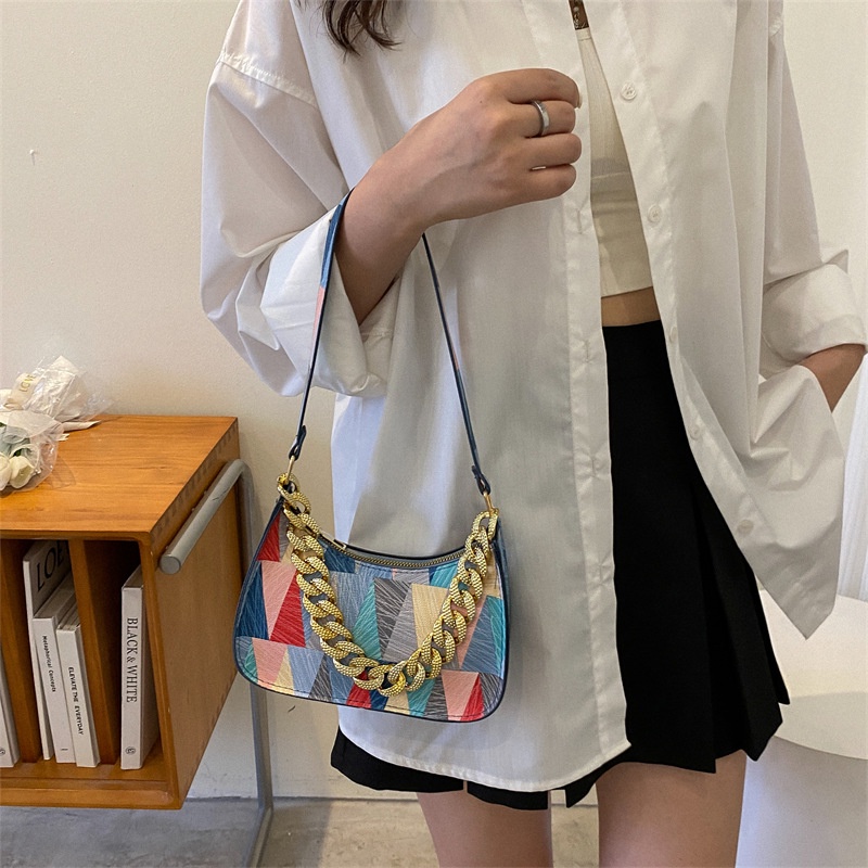 Túi đeo vai IELGY in họa tiết hình học đơn giản kiểu Pháp cho nữ