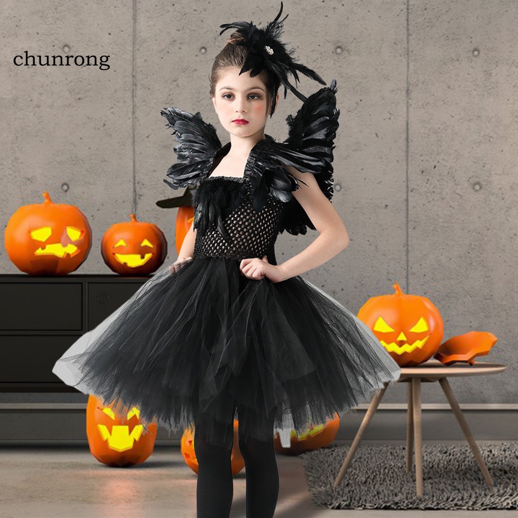 Đầm Công Chúa Không Tay Hóa Trang Halloween Dành Cho Bé Gái