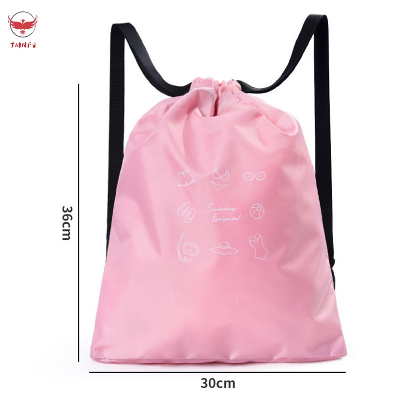Ba Lô Dây Rút Chống Thấm Nước Thiết Kế Phân Ngăn Ướt Và Khô Dành Cho Bé Khi Đi Bơi
