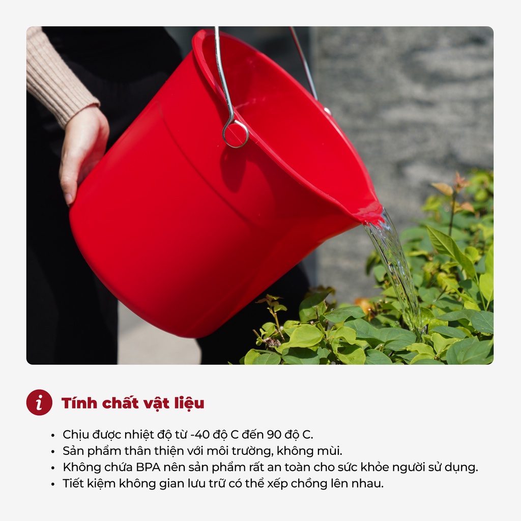 Xô nhựa tròn đa năng 10L / 13L /14L - Cobi Home