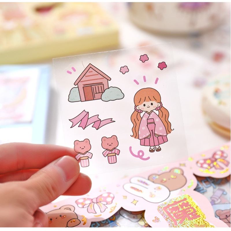Set 100 Miếng Dán Họa Tiết Hoạt Hình Sáng Tạo Trang Trí Thủ Công