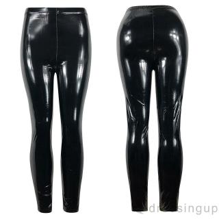 D❃♪Quần legging da PU nữ cạp cao