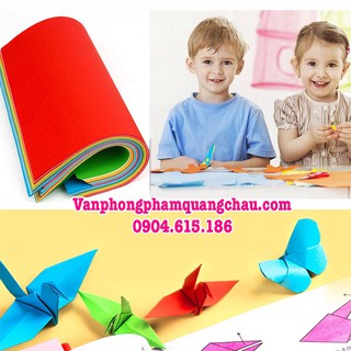 Giấy Origami 2 mặt màu giống nhau (size từ 14,7cm - 25cm) - 100 tờ