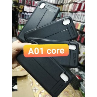 Ốp lưng silicon dẻo giả da cho SamSung Galaxy A01 core (đen)