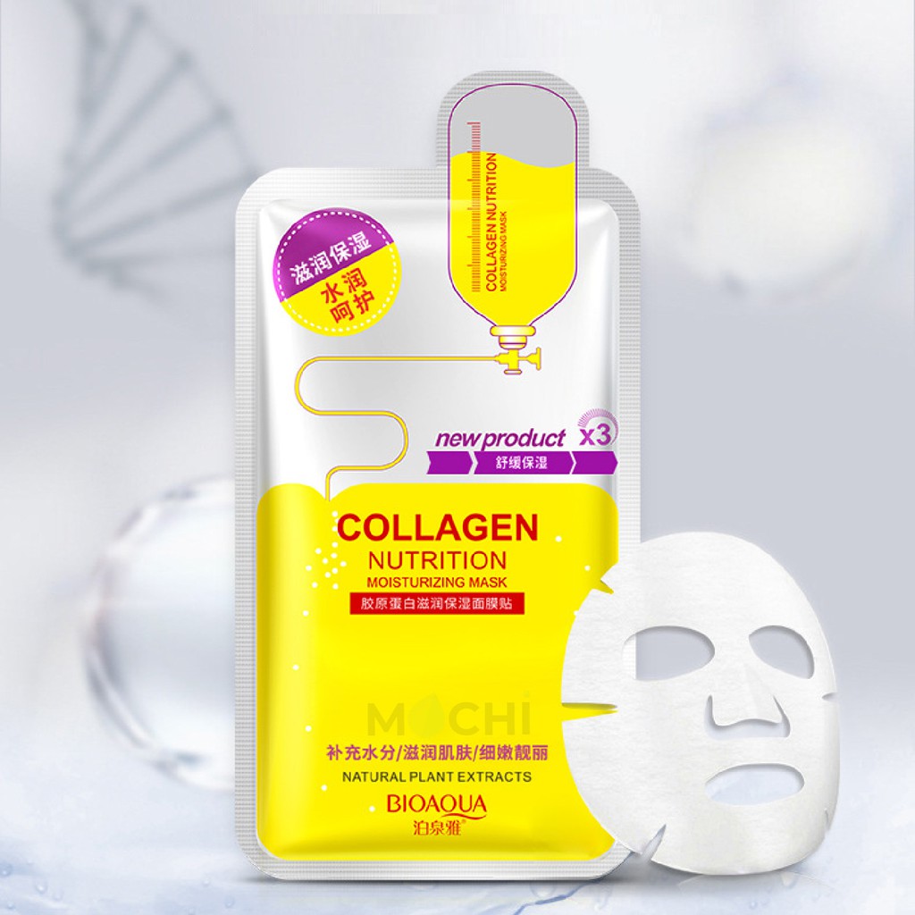 Mặt Nạ Giấy Collagen Trẻ Hóa Dưỡng Trắng Da Cấp Ẩm Mask Đắp Mặt Dưỡng Nhan Bioaqua Cao Cấp Nội Địa Trung MOCHI SHOP