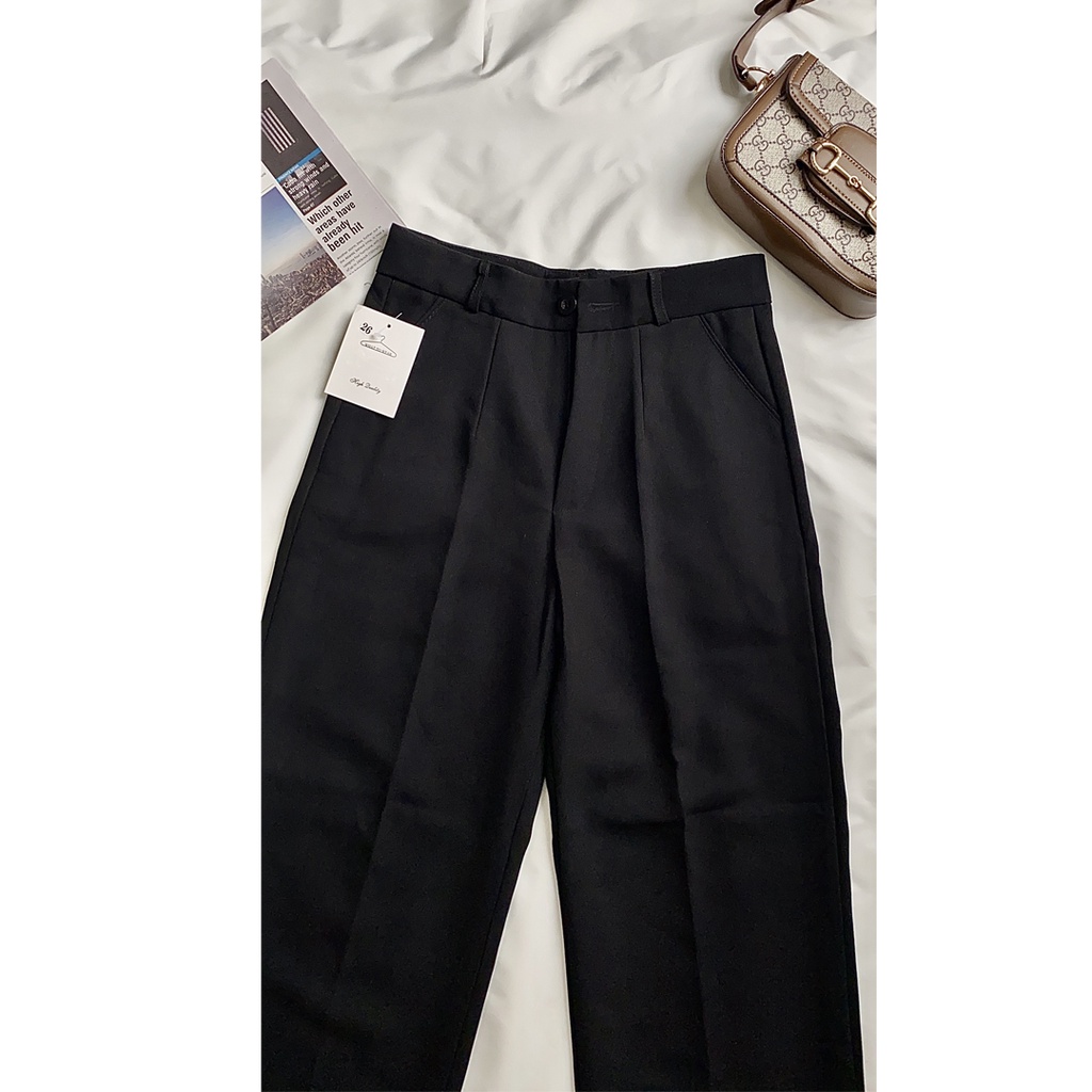Quần tây nữ ống rộng lưng cao đi học công sở baggy đẹp cao cấp M Fashion QD03