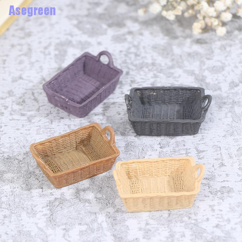 Giỏ Nhựa Mini Tỉ Lệ 1 / 12 Dùng Để Trang Trí