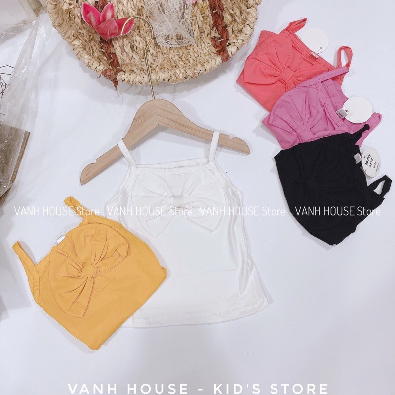 Áo 2 dây nơ ngực nhẹ nhàng xinh xắn cho bé yêu