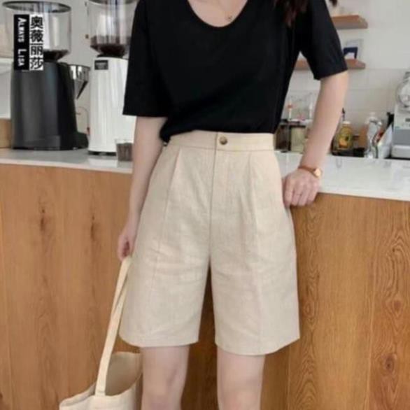 [GIÁ HỦY DIỆT] Quần Ngố Ống Rộng Vải Đũi Thái Siêu Đẹp - Mát - Lưng Chun Co Dãn