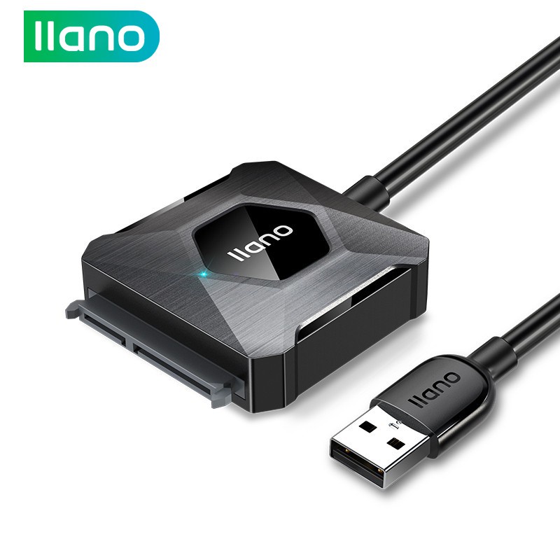 Dây cáp LLANO chuyển đổi SATA sang USB 3.0 tích hợp đầu UASP cao cấp thích hợp cho đĩa cứng SSD 2.5/3.5 inch